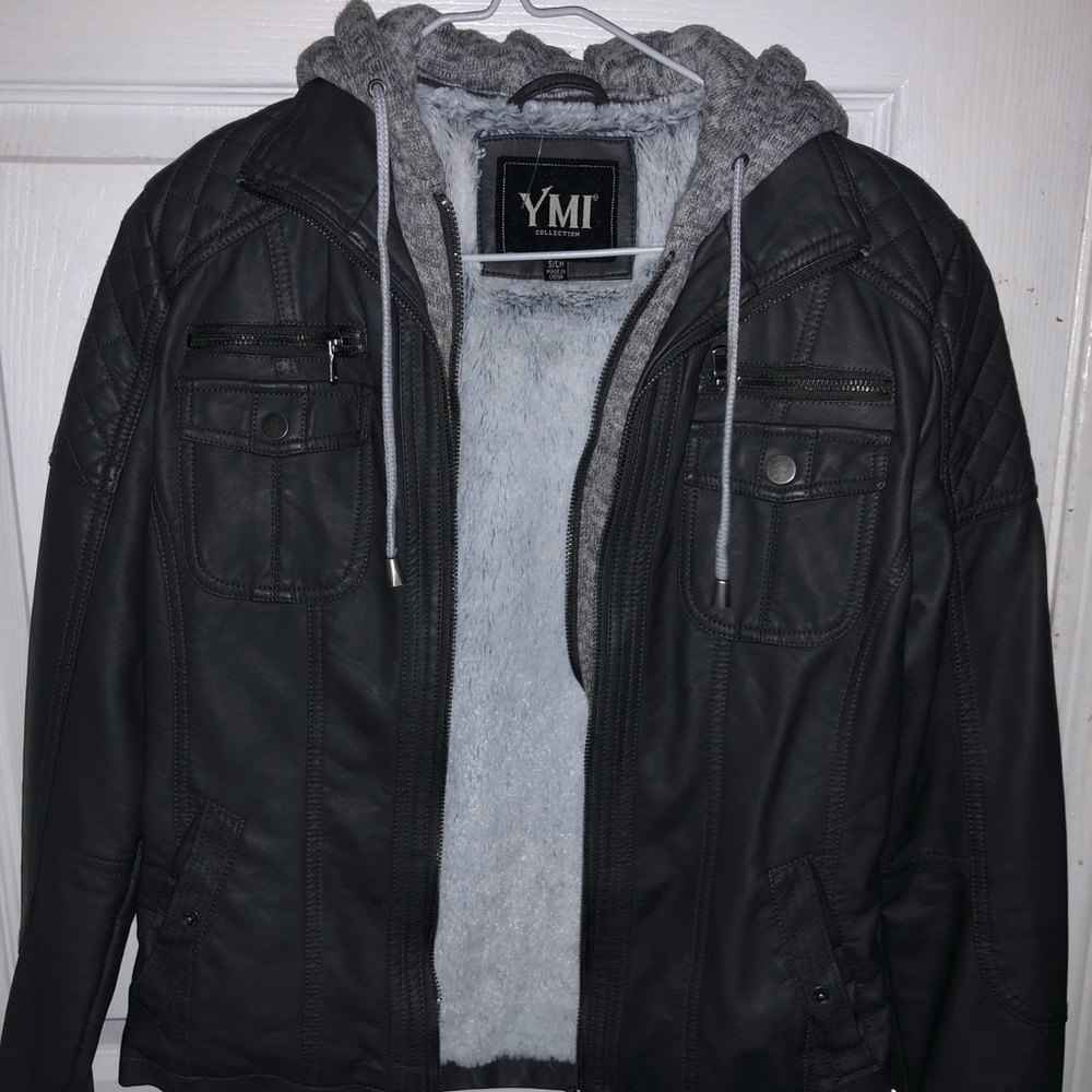 Grey Leather looking jacket YMI